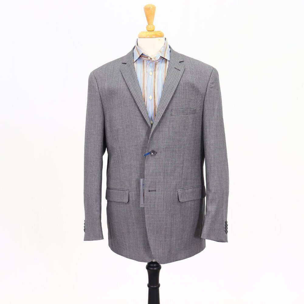 Pronto Moda 43L Gray Check 2-Button Sport Coat Blazer Jacket P062